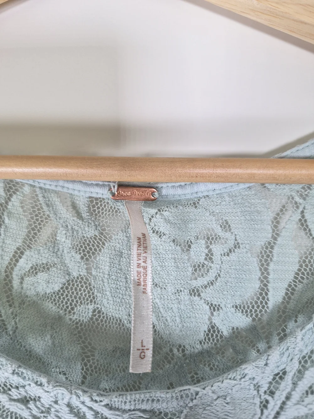 Free People Pale Blue Floral Lace Sleeveless Mini Dress Size L